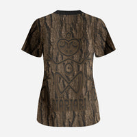 Kioranga Moriori New Zealand Scrub Top Kopi Rakau Carving Art LT14 - Polynesian Pride