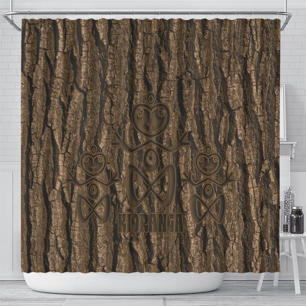 Kioranga Moriori New Zealand Shower Curtain Kopi Rakau Carving Art LT14 - Polynesian Pride
