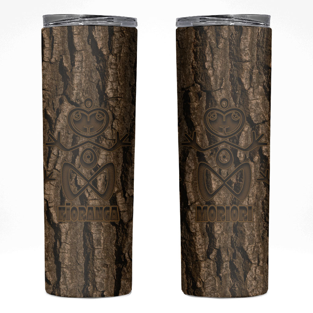 Kioranga Moriori New Zealand Skinny Tumbler Kopi Rakau Carving Art LT14 Brown - Polynesian Pride