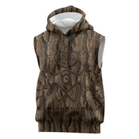 Kioranga Moriori New Zealand Sleeveless Hoodie Kopi Rakau Carving Art LT14 Brown - Polynesian Pride