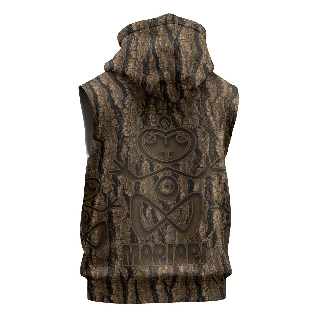 Kioranga Moriori New Zealand Sleeveless Zip Hoodie Kopi Rakau Carving Art LT14 - Polynesian Pride