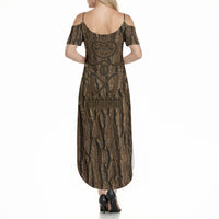 Kioranga Moriori New Zealand Summer Maxi Dress Kopi Rakau Carving Art LT14 - Polynesian Pride