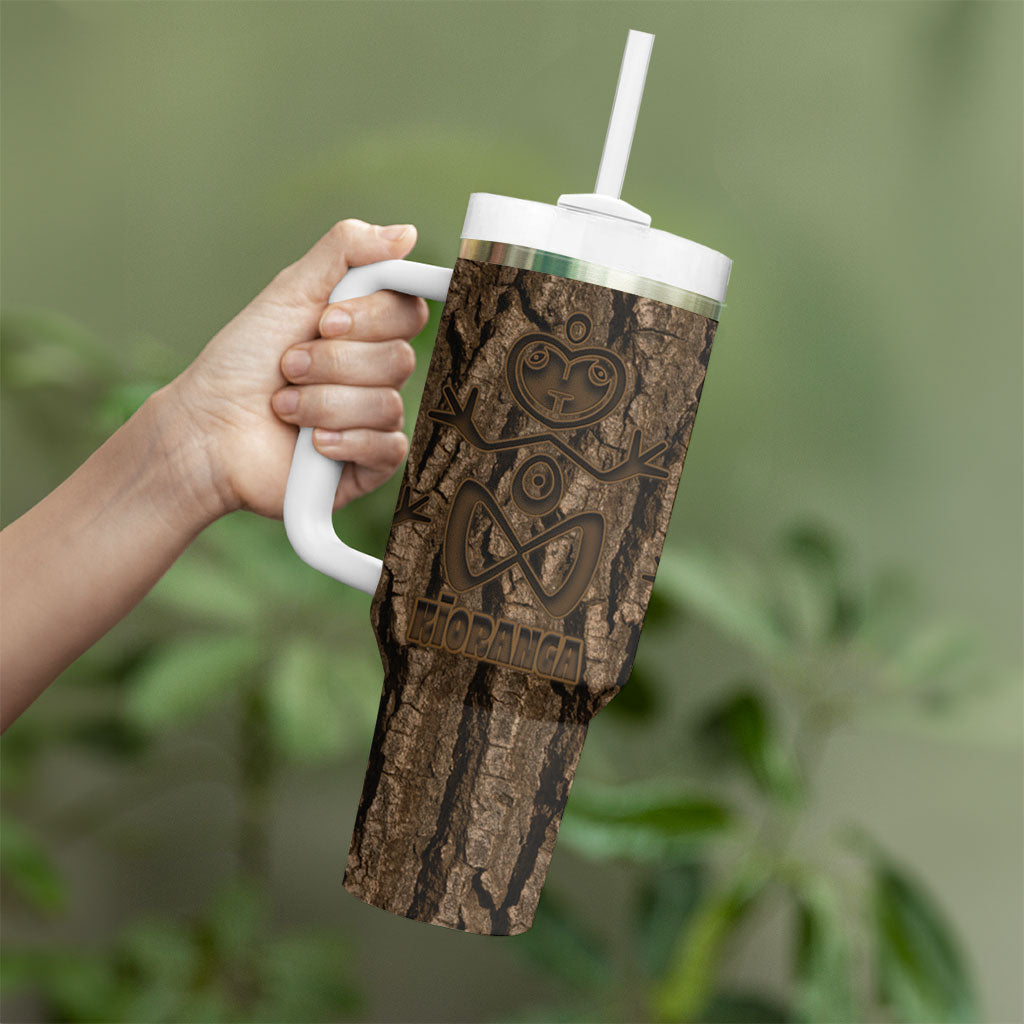 Kioranga Moriori New Zealand Tumbler With Handle Kopi Rakau Carving Art LT14 - Polynesian Pride