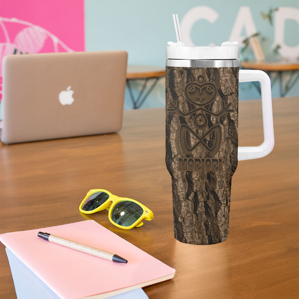 Kioranga Moriori New Zealand Tumbler With Handle Kopi Rakau Carving Art LT14 - Polynesian Pride