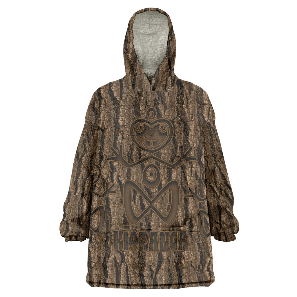 Kioranga Moriori New Zealand Wearable Blanket Hoodie Kopi Rakau Carving Art LT14 One Size Brown - Polynesian Pride