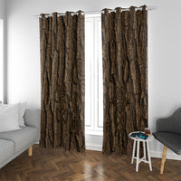 Kioranga Moriori New Zealand Window Curtain Kopi Rakau Carving Art LT14 With Grommets Brown - Polynesian Pride