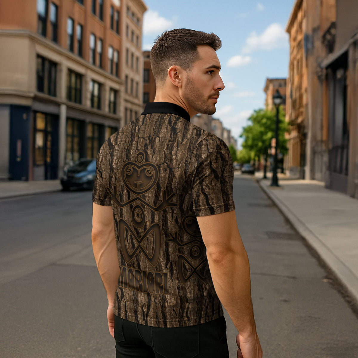 Kioranga Moriori New Zealand Zipper Polo Shirt Kopi Rakau Carving Art LT14 - Polynesian Pride