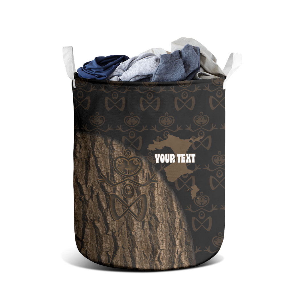 Moriori Kekoru New Zealand Personalised Laundry Basket Kopi Rakau Carving Chatham Islands Map LT14 - Polynesian Pride