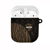 Moriori Kekoru New Zealand Personalised AirPods Case Kopi Rakau Carving Chatham Islands Map LT14 Black - Polynesian Pride