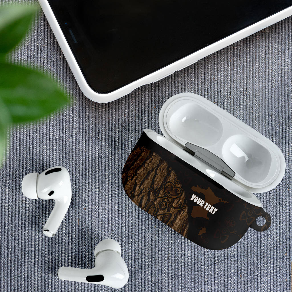 Moriori Kekoru New Zealand Personalised AirPods Case Kopi Rakau Carving Chatham Islands Map LT14 - Polynesian Pride