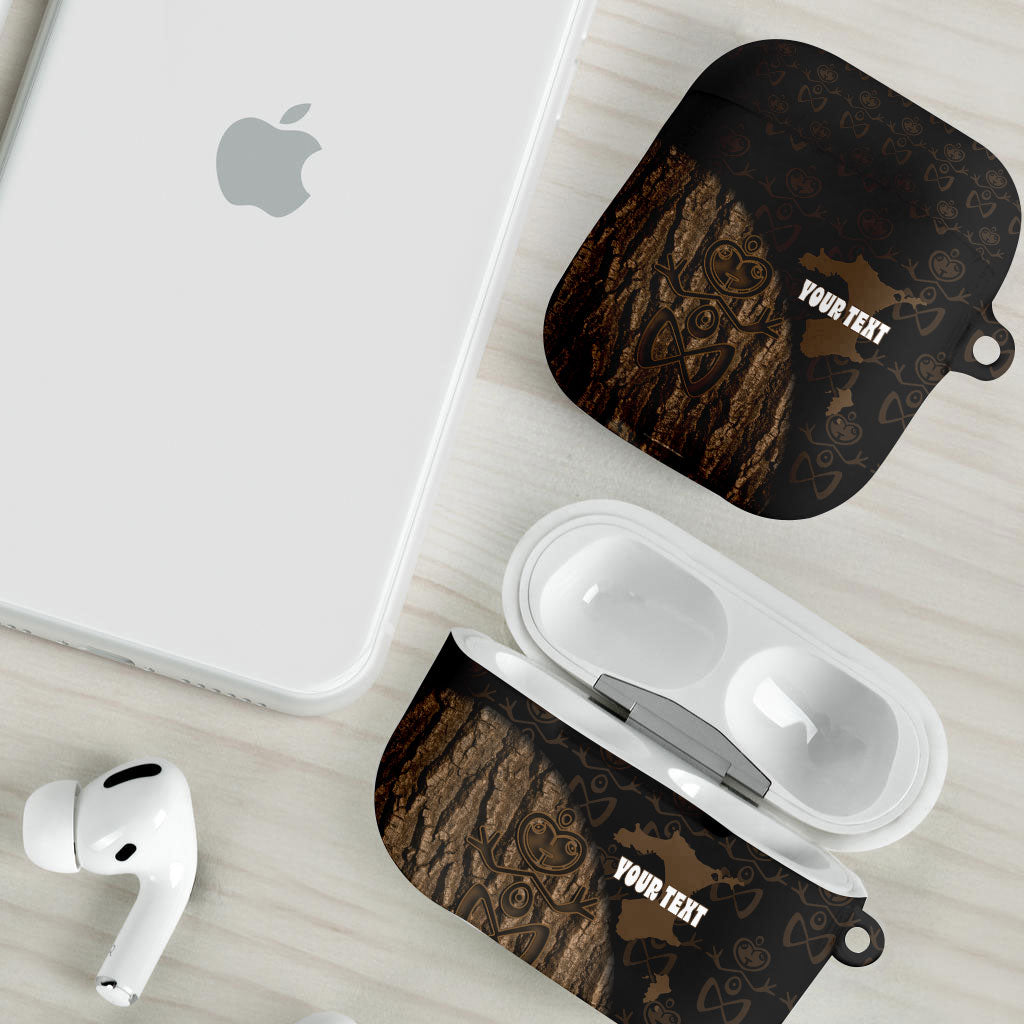 Moriori Kekoru New Zealand Personalised AirPods Case Kopi Rakau Carving Chatham Islands Map LT14 - Polynesian Pride