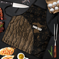 Moriori Kekoru New Zealand Personalised Apron Kopi Rakau Carving Chatham Islands Map LT14 Black - Polynesian Pride