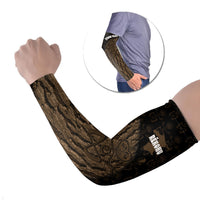 Moriori Kekoru New Zealand Personalised Arm Sleeves Kopi Rakau Carving Chatham Islands Map LT14 Set of 2 Black - Polynesian Pride