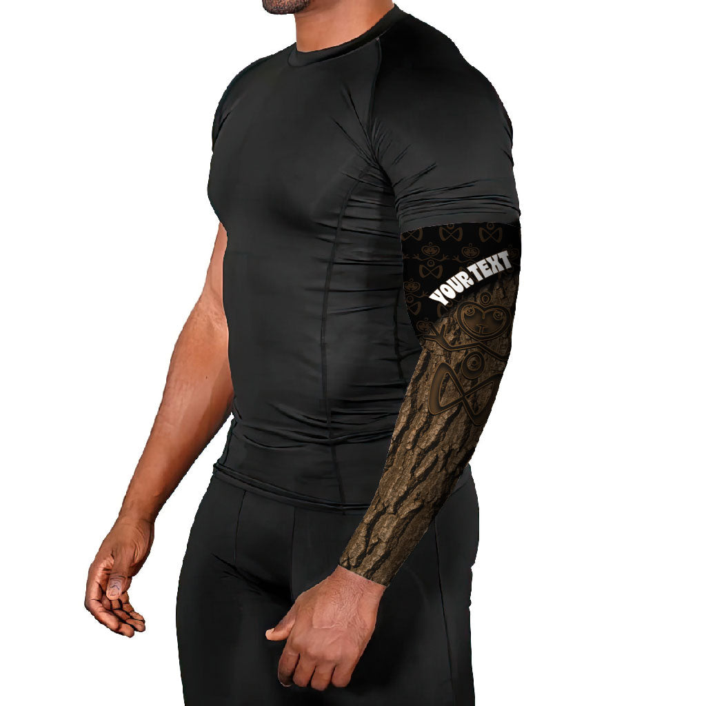 Moriori Kekoru New Zealand Personalised Arm Sleeves Kopi Rakau Carving Chatham Islands Map LT14 - Polynesian Pride