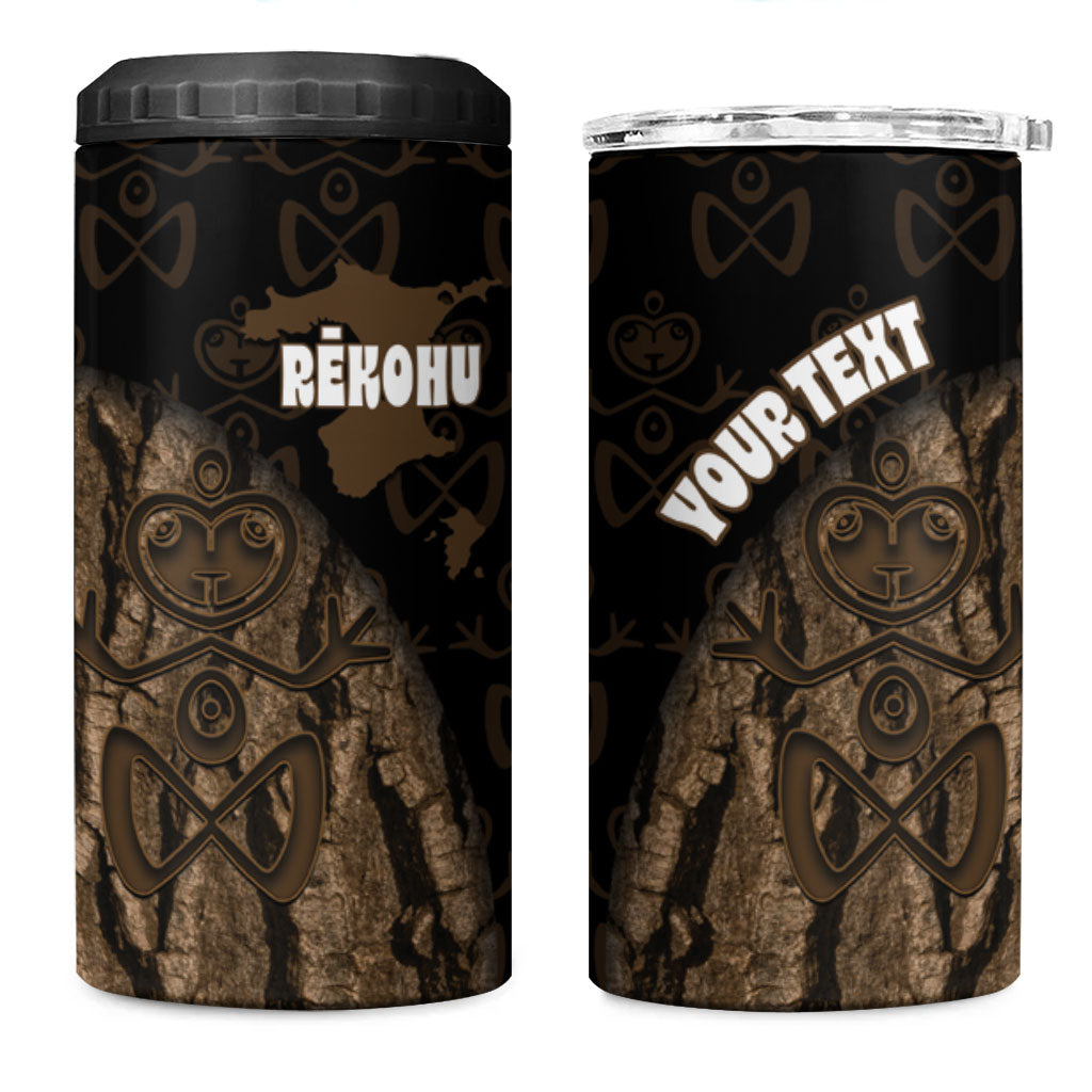 Moriori Kekoru New Zealand Personalised 4 in 1 Can Cooler Tumbler Kopi Rakau Carving Chatham Islands Map LT14 One Size: 16 oz Black - Polynesian Pride