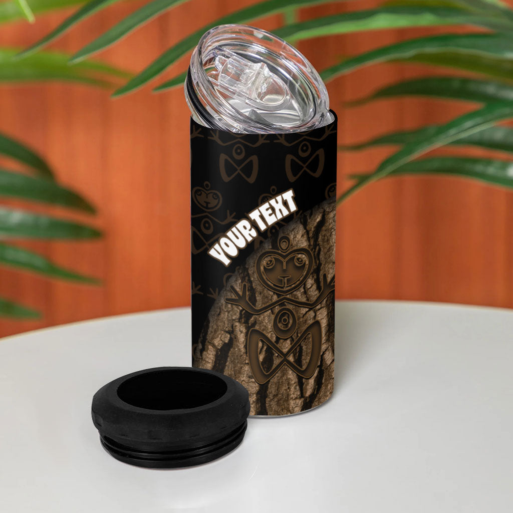 Moriori Kekoru New Zealand Personalised 4 in 1 Can Cooler Tumbler Kopi Rakau Carving Chatham Islands Map LT14 - Polynesian Pride