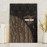Moriori Kekoru New Zealand Personalised Canvas Wall Art Kopi Rakau Carving Chatham Islands Map LT14 Without Frame Black - Polynesian Pride