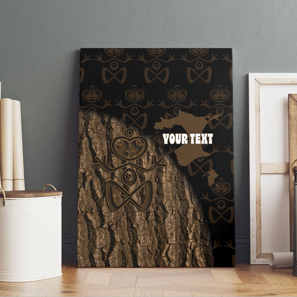 Moriori Kekoru New Zealand Personalised Canvas Wall Art Kopi Rakau Carving Chatham Islands Map LT14 - Polynesian Pride
