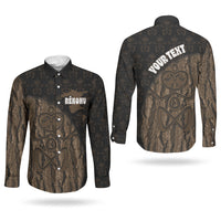Moriori Kekoru New Zealand Personalised Couples Matching Off Shoulder Maxi Dress and Long Sleeve Button Shirt Kopi Rakau Carving Chatham Islands Map LT14 - Polynesian Pride