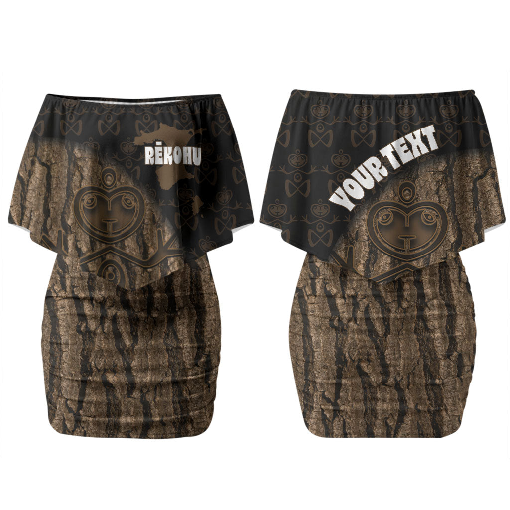 Moriori Kekoru New Zealand Personalised Couples Matching Off Shoulder Short Dress and Hawaiian Shirt Kopi Rakau Carving Chatham Islands Map LT14 - Polynesian Pride
