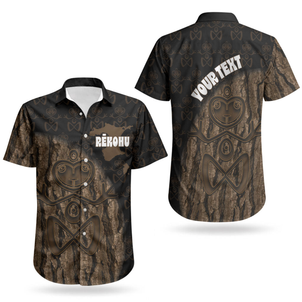 Moriori Kekoru New Zealand Personalised Couples Matching Puletasi and Hawaiian Shirt Kopi Rakau Carving Chatham Islands Map LT14 - Polynesian Pride