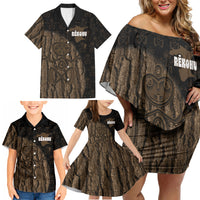 Moriori Kekoru New Zealand Personalised Family Matching Off Shoulder Short Dress and Hawaiian Shirt Kopi Rakau Carving Chatham Islands Map LT14 - Polynesian Pride