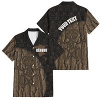 Moriori Kekoru New Zealand Personalised Family Matching Off Shoulder Short Dress and Hawaiian Shirt Kopi Rakau Carving Chatham Islands Map LT14 Dad's Shirt - Short Sleeve Black - Polynesian Pride