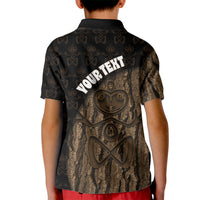 Moriori Kekoru New Zealand Personalised Kid Polo Shirt Kopi Rakau Carving Chatham Islands Map LT14 - Polynesian Pride