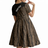 Moriori Kekoru New Zealand Personalised Kid Short Sleeve Dress Kopi Rakau Carving Chatham Islands Map LT14 - Polynesian Pride