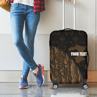 Moriori Kekoru New Zealand Personalised Luggage Cover Kopi Rakau Carving Chatham Islands Map LT14 - Polynesian Pride