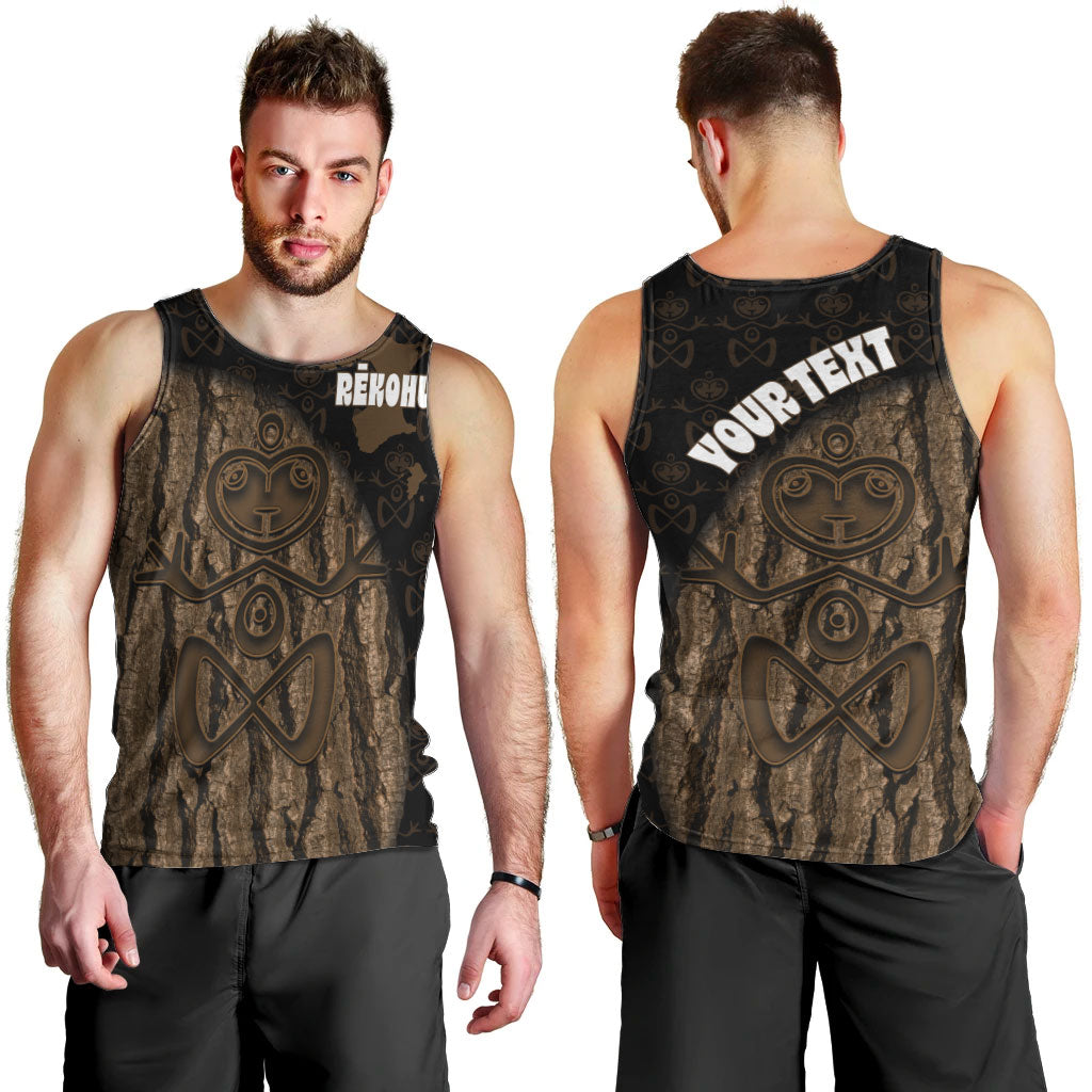 Moriori Kekoru New Zealand Personalised Men Tank Top Kopi Rakau Carving Chatham Islands Map LT14 - Polynesian Pride