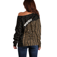 Moriori Kekoru New Zealand Personalised Off Shoulder Sweater Kopi Rakau Carving Chatham Islands Map LT14 - Polynesian Pride