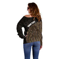 Moriori Kekoru New Zealand Personalised Off Shoulder Sweater Kopi Rakau Carving Chatham Islands Map LT14 - Polynesian Pride