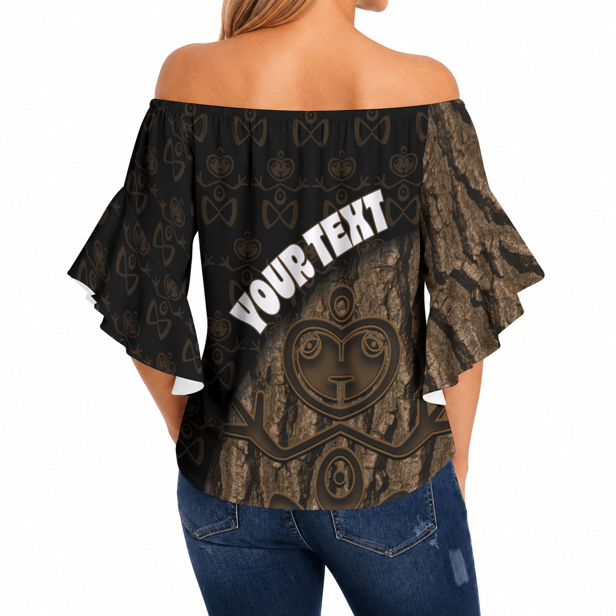 Moriori Kekoru New Zealand Personalised Off Shoulder Wrap Waist Top Kopi Rakau Carving Chatham Islands Map LT14 - Polynesian Pride