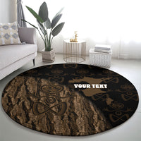 Moriori Kekoru New Zealand Personalised Round Carpet Kopi Rakau Carving Chatham Islands Map LT14 - Polynesian Pride
