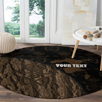Moriori Kekoru New Zealand Personalised Round Carpet Kopi Rakau Carving Chatham Islands Map LT14 - Polynesian Pride