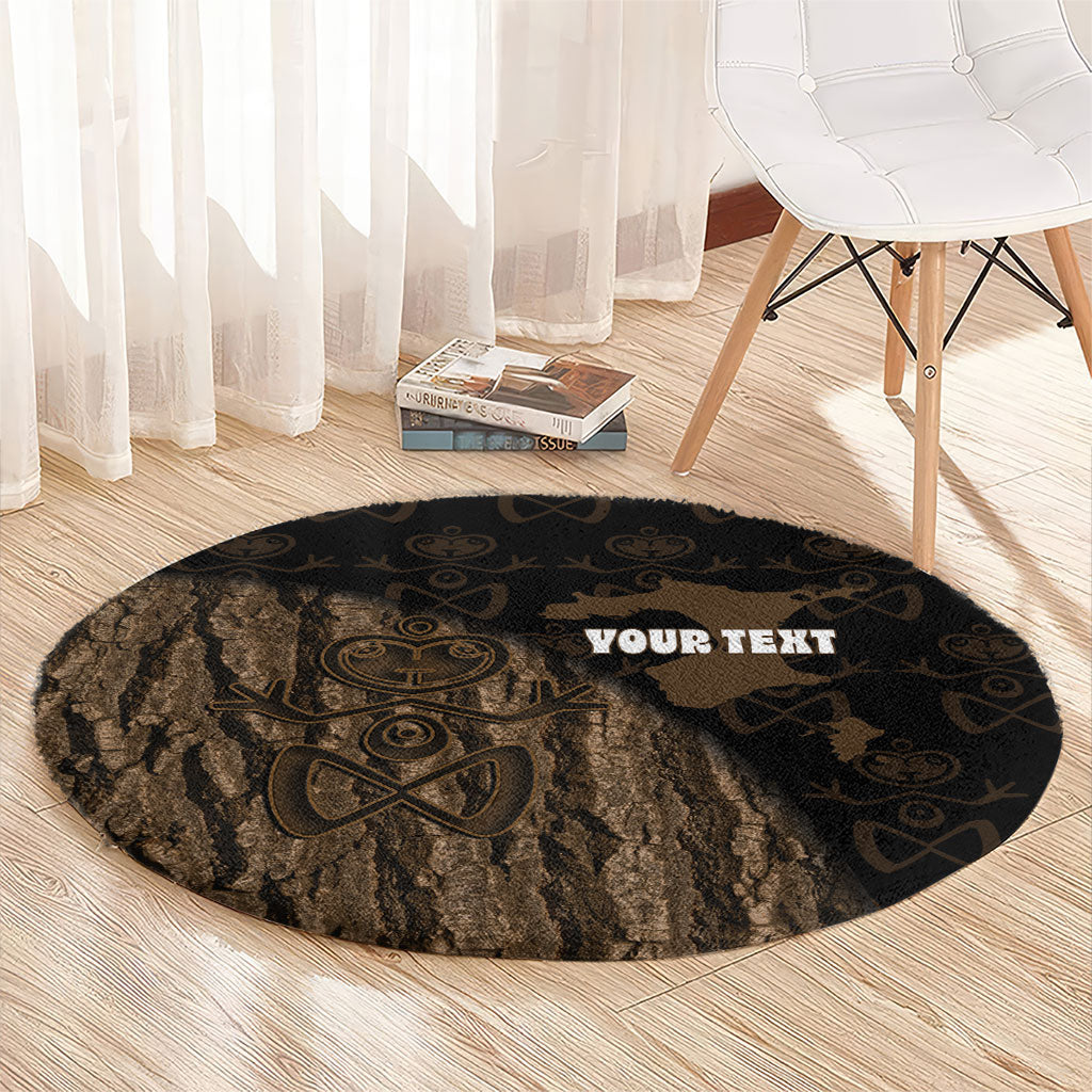 Moriori Kekoru New Zealand Personalised Round Carpet Kopi Rakau Carving Chatham Islands Map LT14 - Polynesian Pride