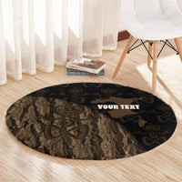 Moriori Kekoru New Zealand Personalised Round Carpet Kopi Rakau Carving Chatham Islands Map LT14 - Polynesian Pride