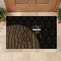 Moriori Kekoru New Zealand Personalised Rubber Doormat Kopi Rakau Carving Chatham Islands Map LT14 Black - Polynesian Pride