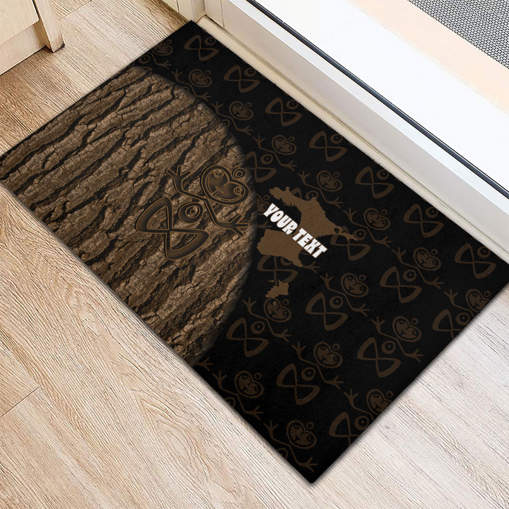 Moriori Kekoru New Zealand Personalised Rubber Doormat Kopi Rakau Carving Chatham Islands Map LT14 - Polynesian Pride