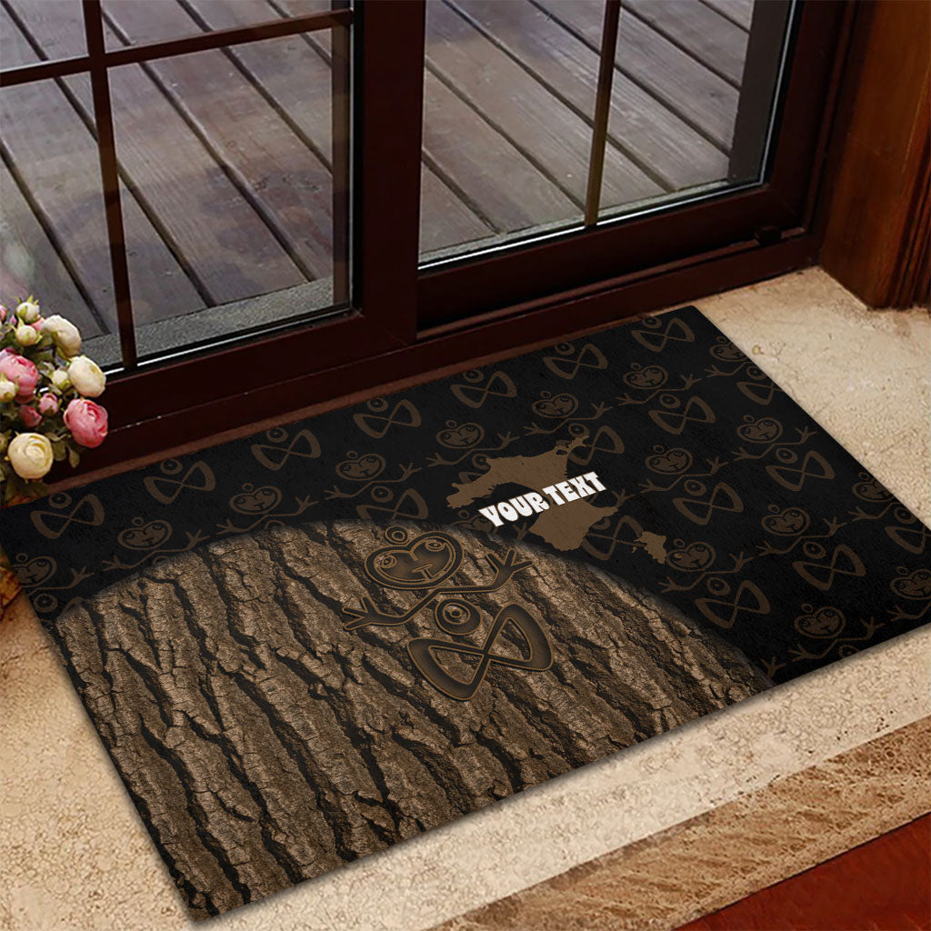 Moriori Kekoru New Zealand Personalised Rubber Doormat Kopi Rakau Carving Chatham Islands Map LT14 - Polynesian Pride