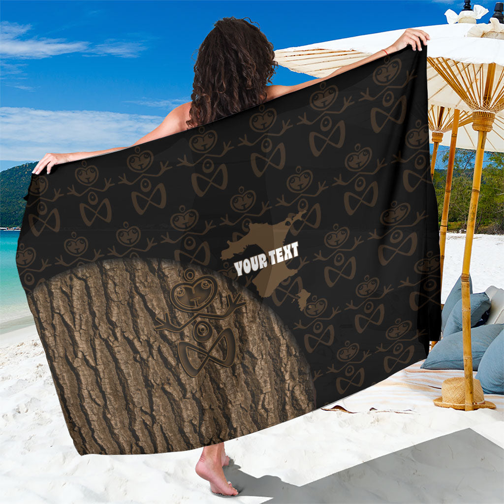 Moriori Kekoru New Zealand Personalised Sarong Kopi Rakau Carving Chatham Islands Map LT14 One Size 44 x 66 inches Black - Polynesian Pride