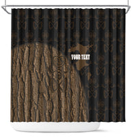 Moriori Kekoru New Zealand Personalised Shower Curtain Kopi Rakau Carving Chatham Islands Map LT14 Black - Polynesian Pride