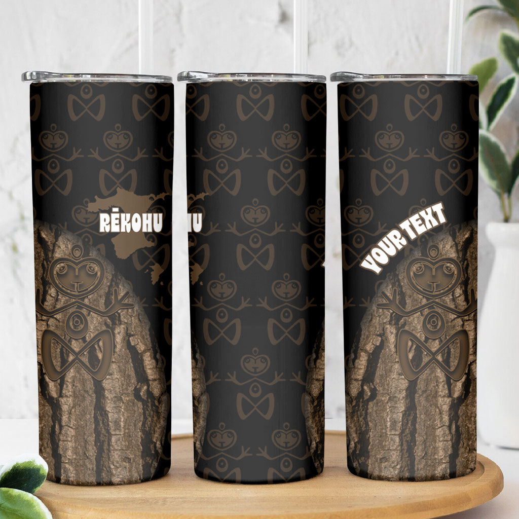 Moriori Kekoru New Zealand Personalised Skinny Tumbler Kopi Rakau Carving Chatham Islands Map LT14 - Polynesian Pride