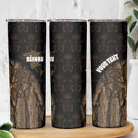 Moriori Kekoru New Zealand Personalised Skinny Tumbler Kopi Rakau Carving Chatham Islands Map LT14 - Polynesian Pride