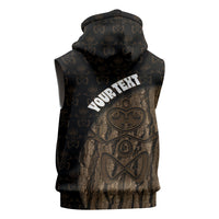 Moriori Kekoru New Zealand Personalised Sleeveless Zip Hoodie Kopi Rakau Carving Chatham Islands Map LT14 - Polynesian Pride