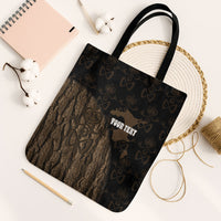 Moriori Kekoru New Zealand Personalised Tote Bag Kopi Rakau Carving Chatham Islands Map LT14 Black Strap One Size Black - Polynesian Pride