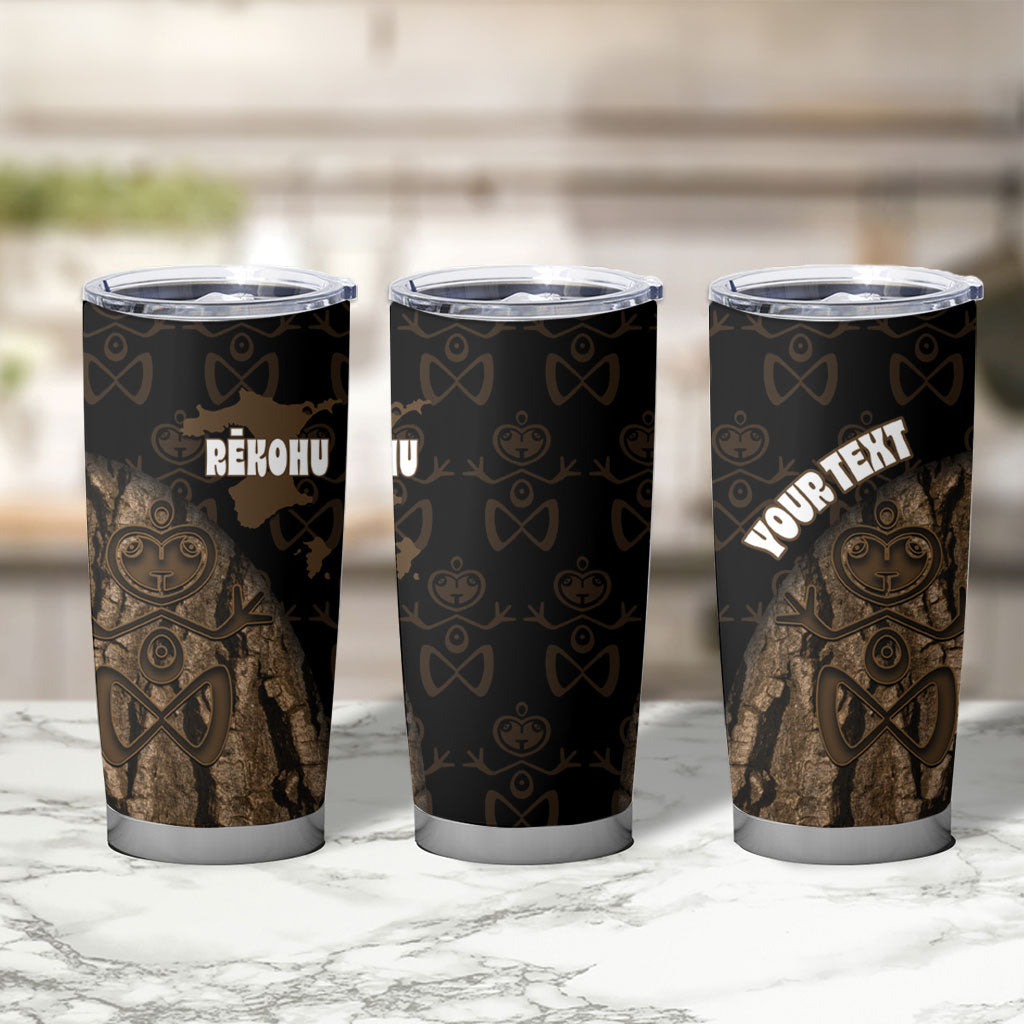 Moriori Kekoru New Zealand Personalised Tumbler Cup Kopi Rakau Carving Chatham Islands Map LT14 - Polynesian Pride