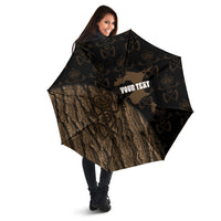 Moriori Kekoru New Zealand Personalised Umbrella Kopi Rakau Carving Chatham Islands Map LT14 - Polynesian Pride