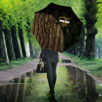 Moriori Kekoru New Zealand Personalised Umbrella Kopi Rakau Carving Chatham Islands Map LT14 - Polynesian Pride